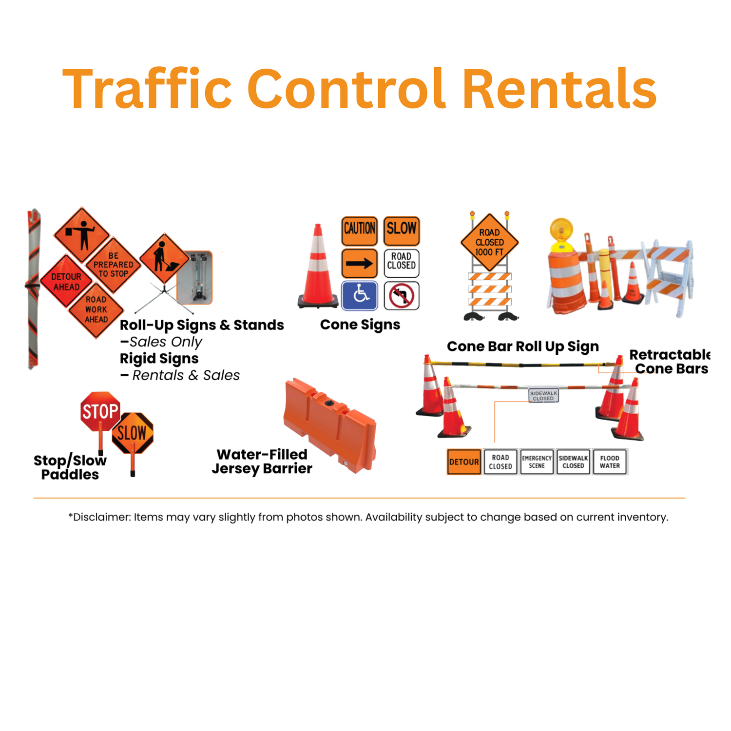 Rentals  - Temporary Traffic Control
