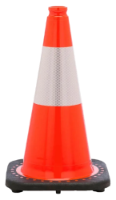 18" Orange Traffic Safety Cone with 6" 3M Reflective Collar