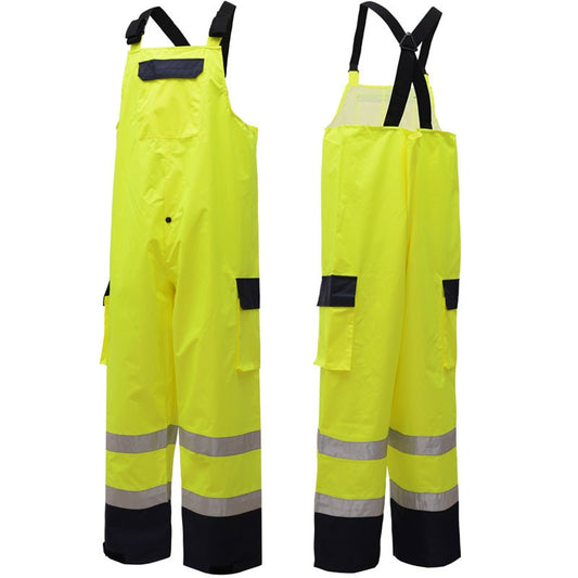 Class E Hi-Vis Lime/Black Waterproof Bib Pants