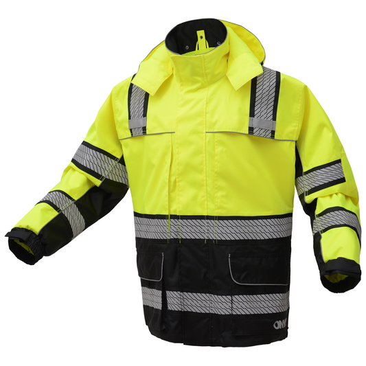 Class 3 Hi-Vis Ripstop Rain Jacket with Teflon Shield+