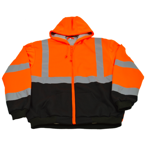 Class 3 Hi-Vis Hooded Fleece Sweatshirt with Thermal Liner