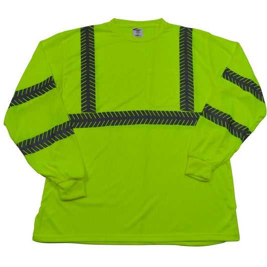 Class 3 Hi-Vis Lime Long Sleeve Jersey Knit T-Shirt