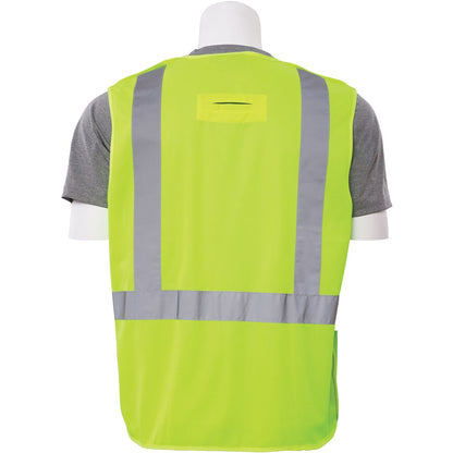Class 2 Breakaway Hi-Vis Tricot Safety Vest with Fall Protection D-Ring