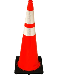 36" Orange Safety Cone with 12 lb Base & 3M 4"/6" Reflective Collars