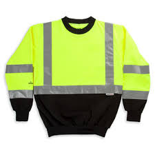 Class 3 Two-Tone Black-Bottom Hi-Vis Crew Neck Sweatshirt