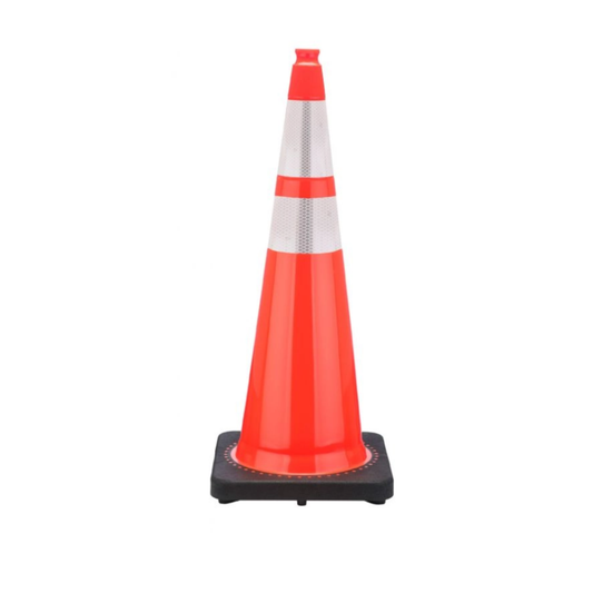 36" Orange Safety Cone with 12 lb Base & 3M 4"/6" Reflective Collars