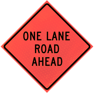 48" Marathon Reflective Vinyl Roll-Up Sign
