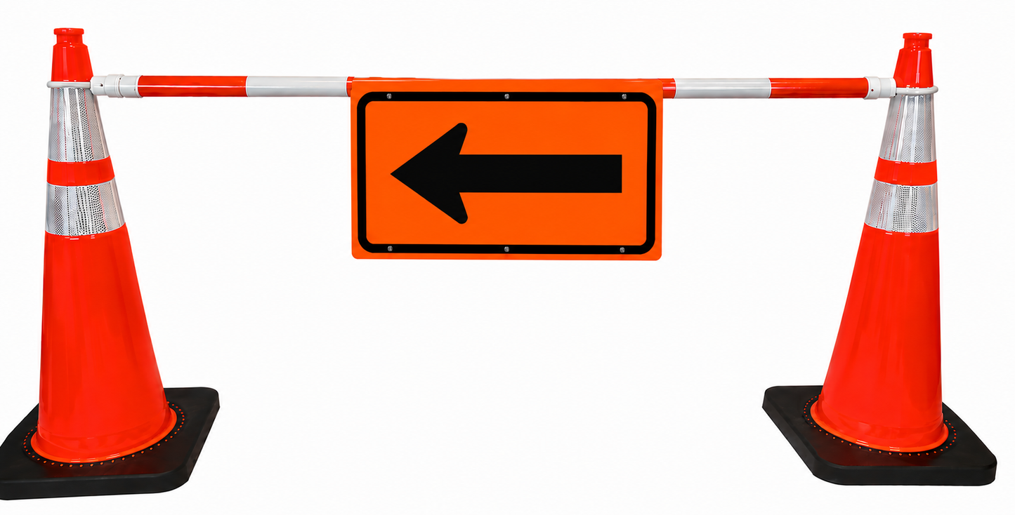 24x12 White Cone Bar Roll Up – LEFT ARROW