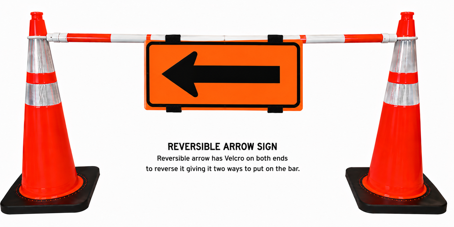 24x12 White Cone Bar Roll Up – REVERSIBLE ARROW